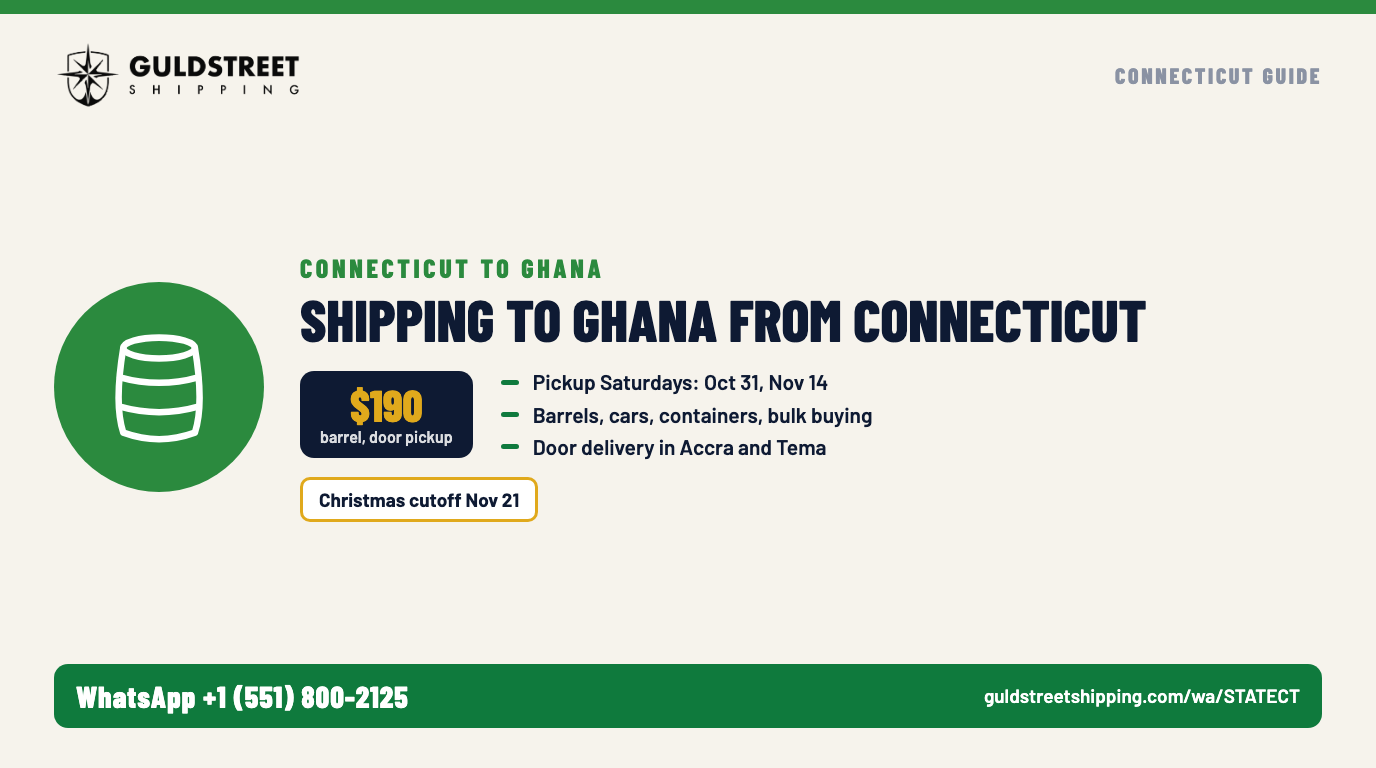 Shipping to Ghana from Connecticut: How We Help