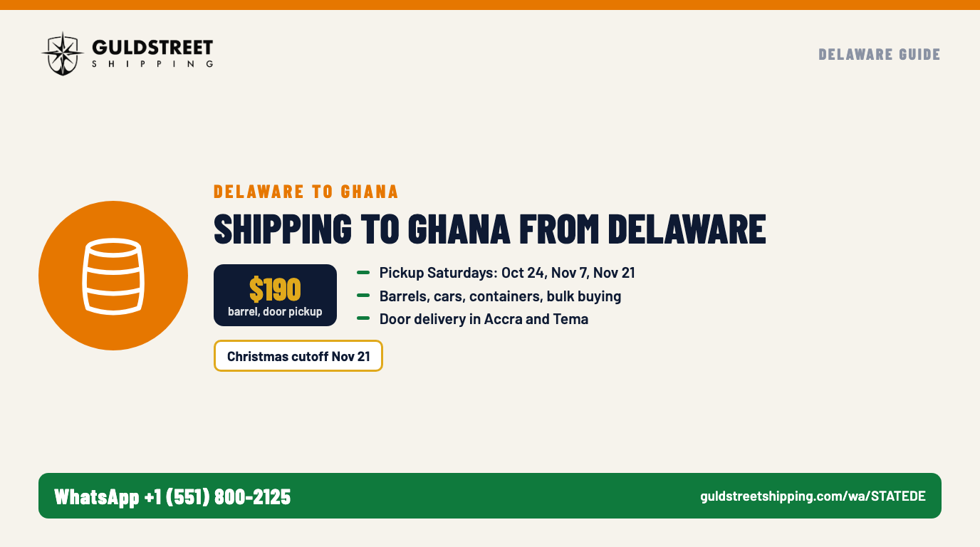 Shipping to Ghana from Delaware: How We Help