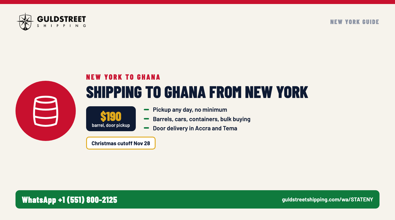 Shipping to Ghana from New York: How We Help