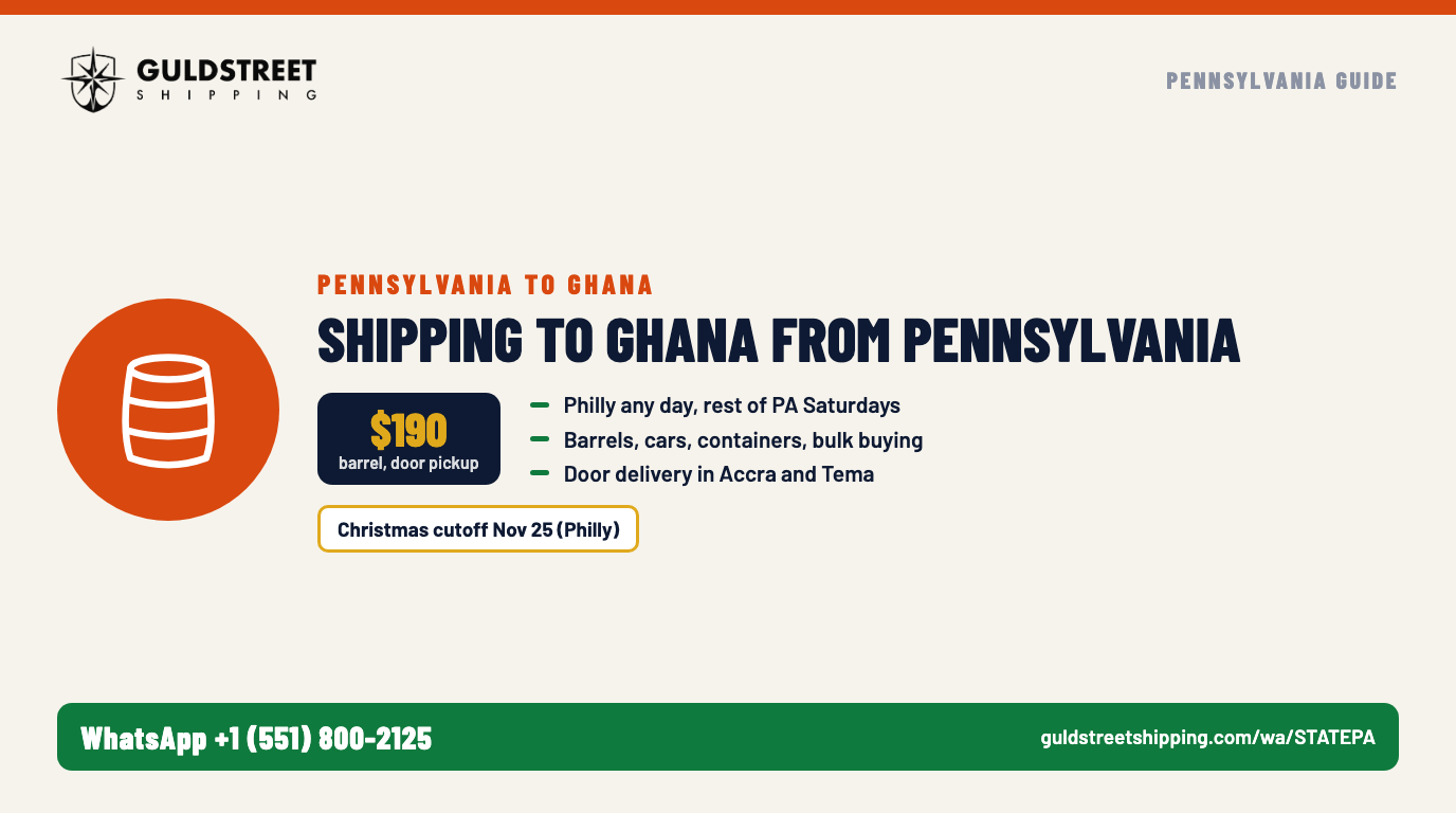 Shipping to Ghana from Pennsylvania: How We Help