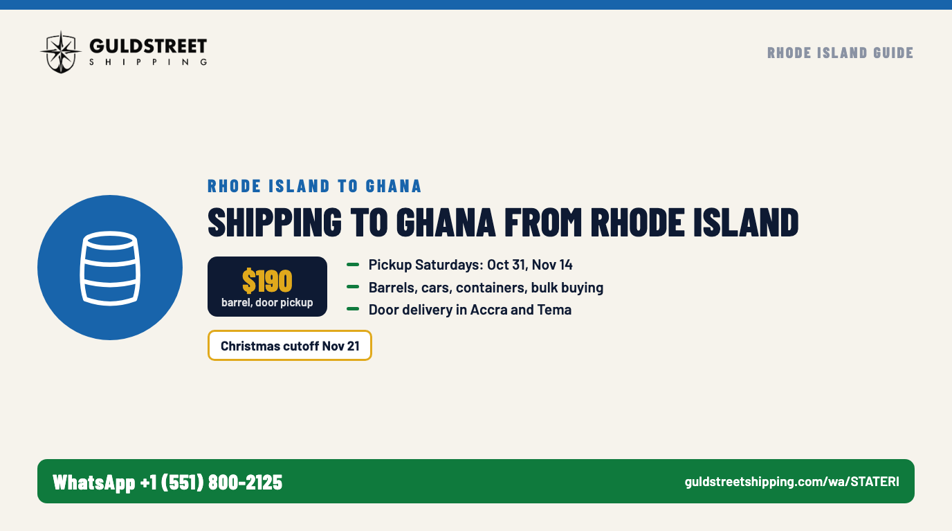 Shipping to Ghana from Rhode Island: How We Help